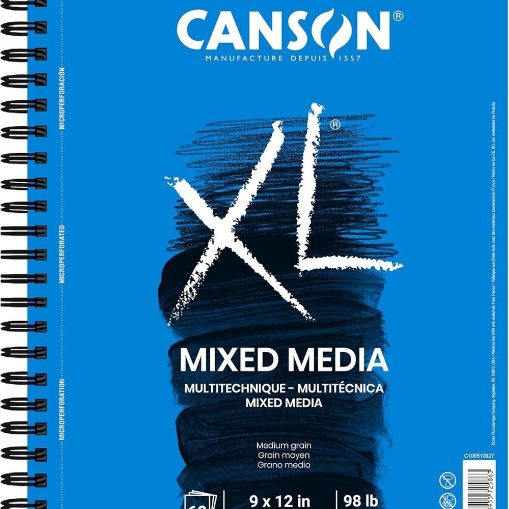 XL Series Mixed Media Pad, Side Wire, 9x12 inches, 60 Sheets – Heavyweight Art P